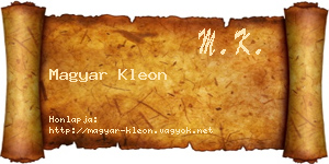 Magyar Kleon névjegykártya